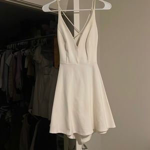 White mini lulus dress with back cut out